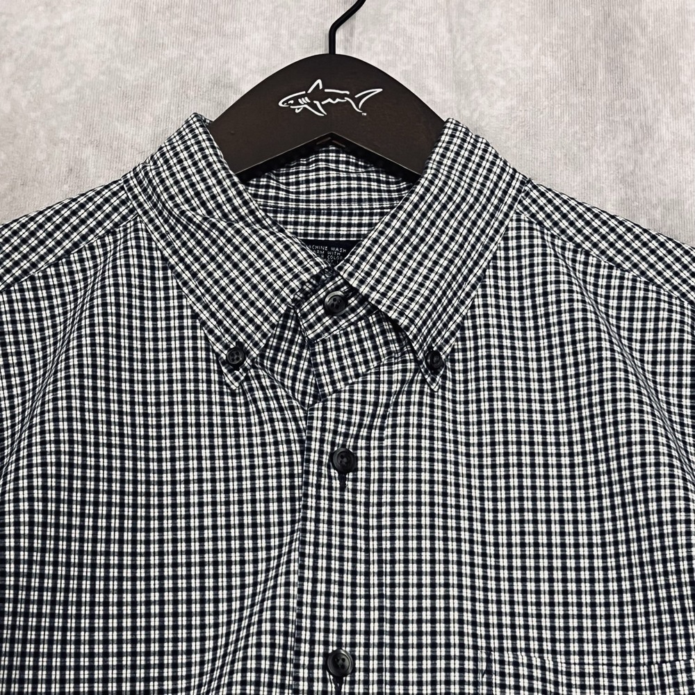 Brooks Brothers Men's Large‎ Shirt Blue White Check 100% Cotton - Picture 2 of 10